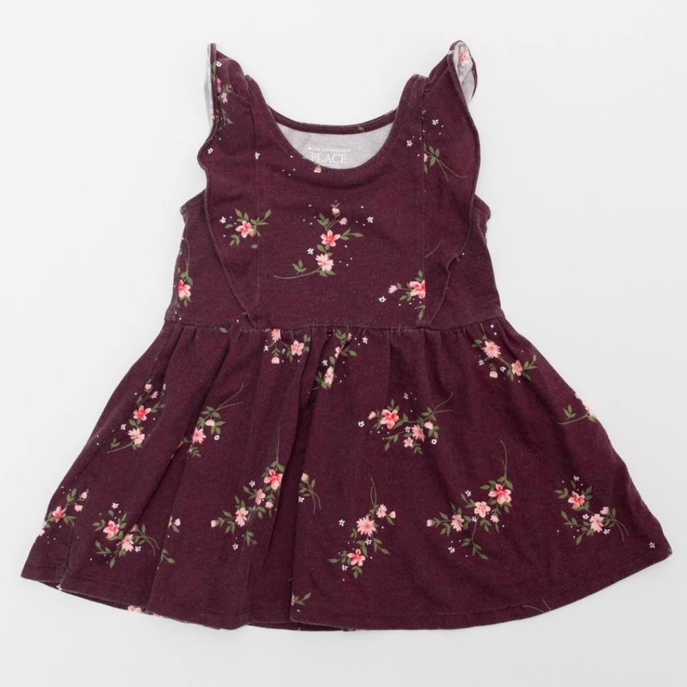 The Children's Place Floral Maroon Dress Size 18-24 Months